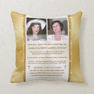 Christian 1 or 2 Photo Memorial Pillow, Scripture Throw Pillow
