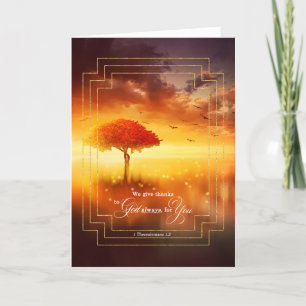 Christian 1 Thessalonians Sunset Waters Letterpress Thank You Card