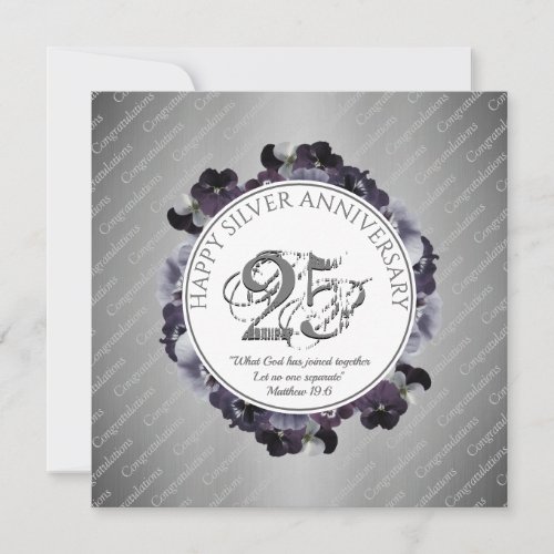 Christian  25th SILVER Wedding Anniversary Card