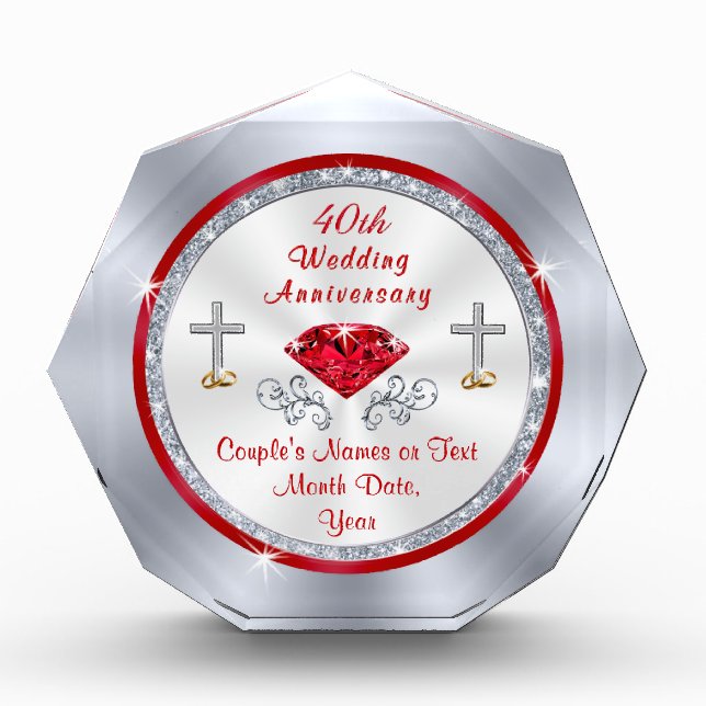 Christian 40th Anniversary Traditional Gift Ideas (Front)