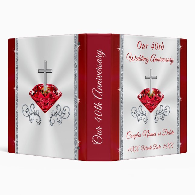 Christian, 40th Wedding Anniversary Photo Album, 3 Ring Binder (Background)