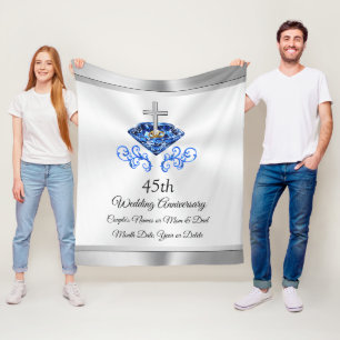 Christian 45 Year Wedding Anniversary Gift Ideas Fleece Blanket