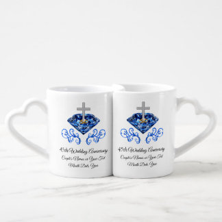 Christian 45th Anniversary Gifts, Personalized Coffee Mug Set