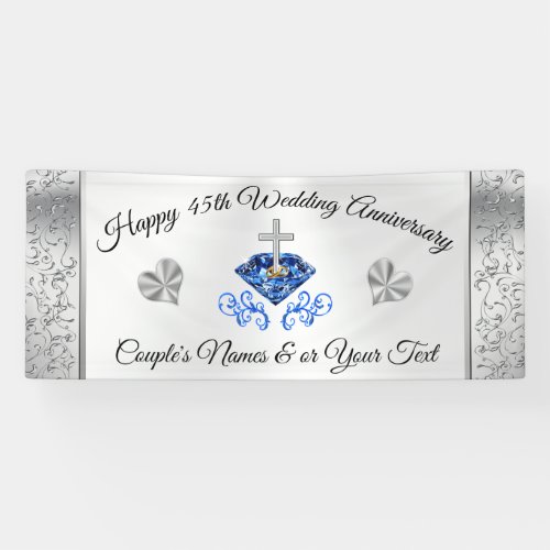 Christian 45th Wedding Anniversary Decorations Banner