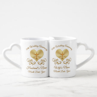 Christian 50th Anniversary Gifts, Personalized Coffee Mug Set