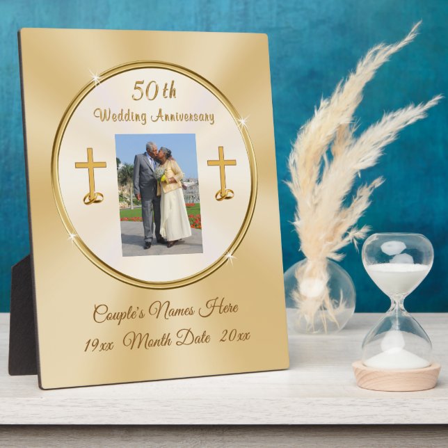 Christian 50th Anniversary Plaque Personalized (Side)
