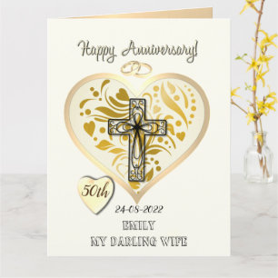 Christian 50th Golden Wedding Anniversary Card