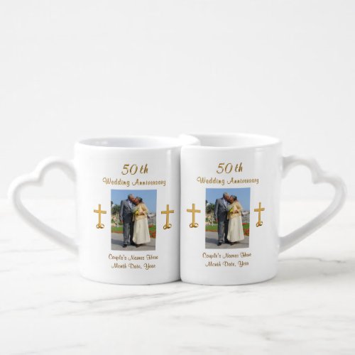 Christian 50th Wedding Anniversary Gifts PHOTO Coffee Mug Set