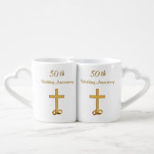 Christian 50th Wedding Anniversary Gifts, PHOTO Coffee Mug Set (Back Nesting)