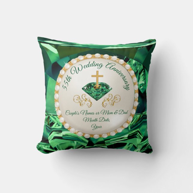Christian, 55th Anniversary Gifts for Couples Throw Pillow (Front)