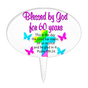 CHRISTIAN 60 YEAR OLD PRAYER CAKE TOPPER