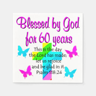 CHRISTIAN 60 YEAR OLD PRAYER NAPKINS