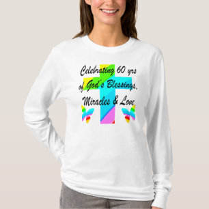 CHRISTIAN 60TH BIRTHDAY CROSS AND BUTTERFLY DESIGN T-Shirt