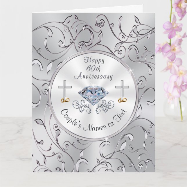 60th Wedding Anniversary Religious Lord Bless and Keep Card