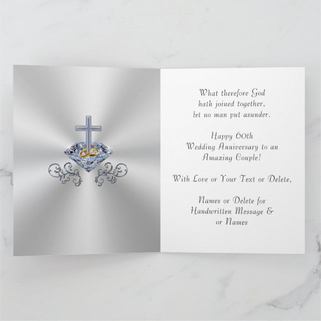 60th Wedding Anniversary Religious Lord Bless and Keep Card