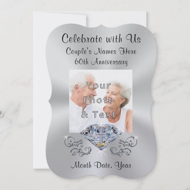 Christian 60th Wedding Anniversary Invitations (Front)