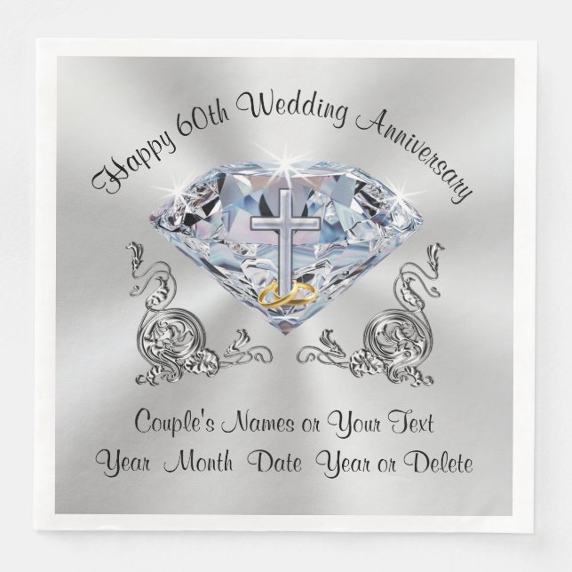 Christian 60th Wedding Anniversary Napkins (Front)