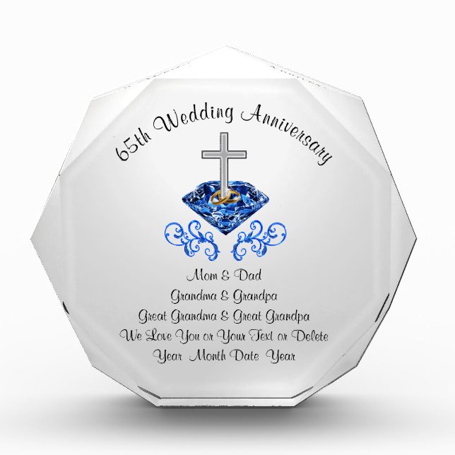Christian 65th Anniversary Gifts for Parents (Front)