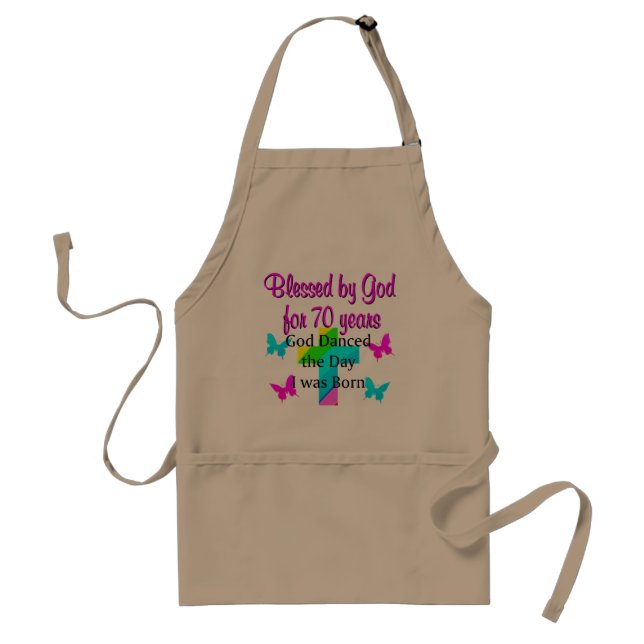CHRISTIAN 70TH BIRTHDAY ADULT APRON (Front)
