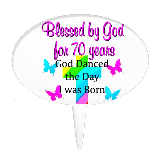 CHRISTIAN 70TH BIRTHDAY CAKE TOPPER (Front)