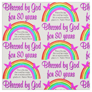 CHRISTIAN 80TH BIRTHDAY FABRIC