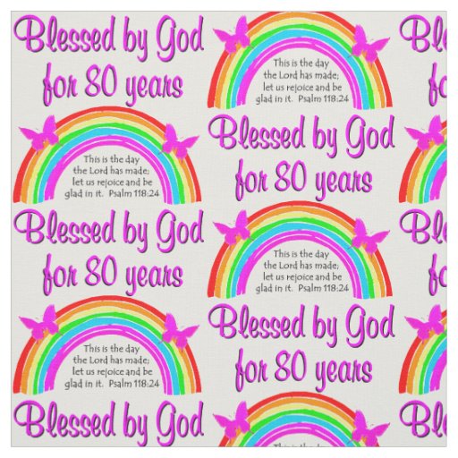 CHRISTIAN 80TH BIRTHDAY FABRIC