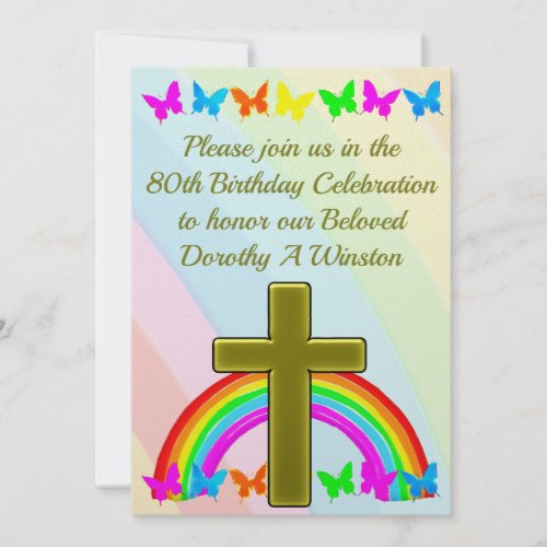 CHRISTIAN 80TH BIRTHDAY INVITATION