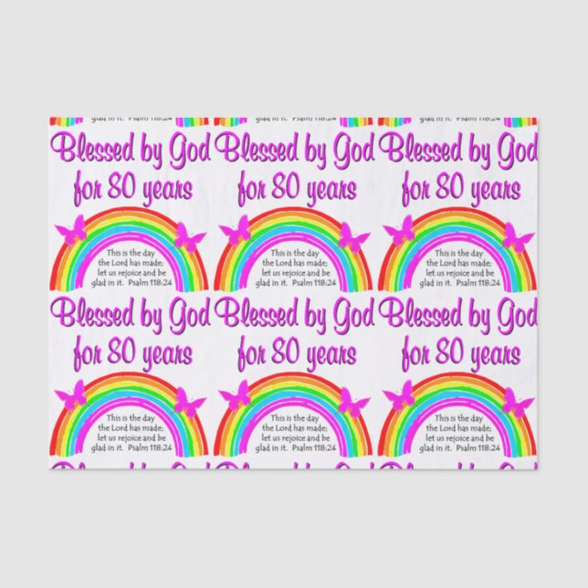 CHRISTIAN 80TH BIRTHDAY TISSUE PAPER (Front)