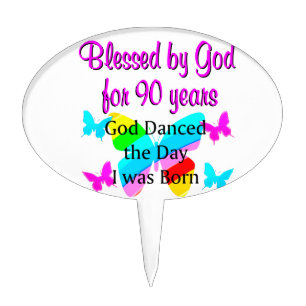 CHRISTIAN 90 YEAR OLD CAKE TOPPER