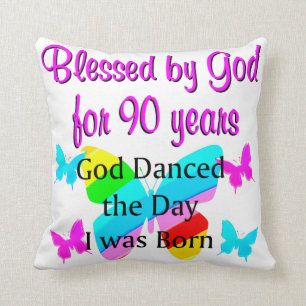 CHRISTIAN 90 YEAR OLD THROW PILLOW