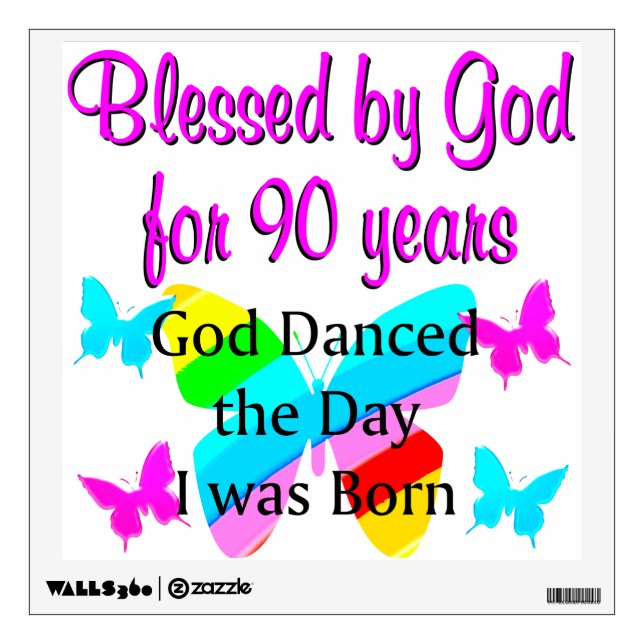 CHRISTIAN 90 YEAR OLD WALL STICKER (Front)