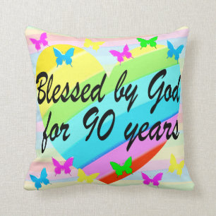 CHRISTIAN 90TH BIRTHDAY BLESSINGS PILLOW