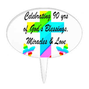 CHRISTIAN 90TH CAKE TOPPER