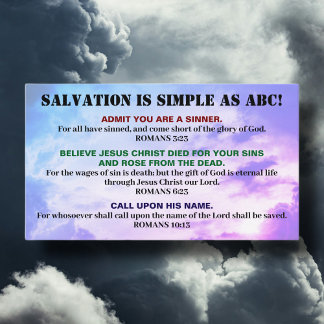 Christian ABC'S of Salvation Inspirational Bible Business Card