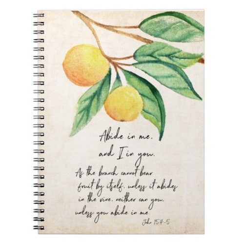 Christian Abide Fruitful Oranges  Notebook