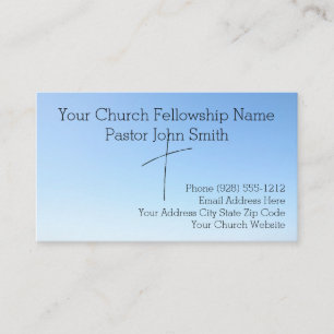 Christian Abstract Blue Sky Cross Church  Business Card