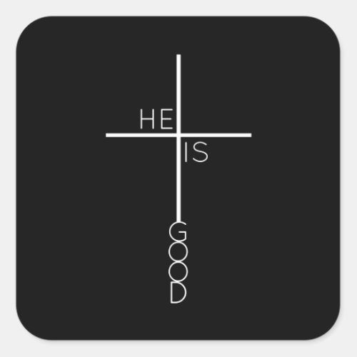 Christian Abstract Cross Bible Verse Square Sticker