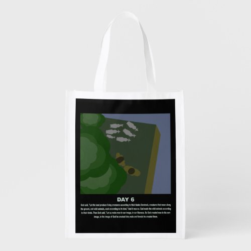 christian abstract minimal art_genesis day6 s1  grocery bag