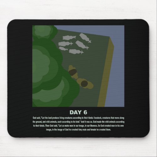 christian abstract minimal art_genesis day6 s1  mouse pad
