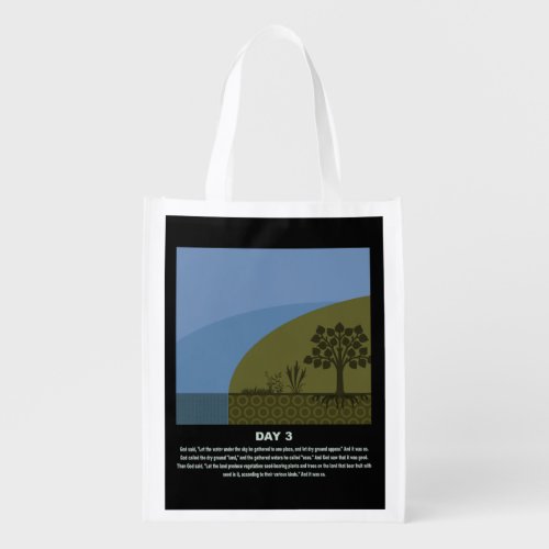 christian abstract minimal art _ genesis day 3 s1 grocery bag