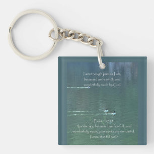 Christian Affirmation Quote & Corresponding Bible Keychain