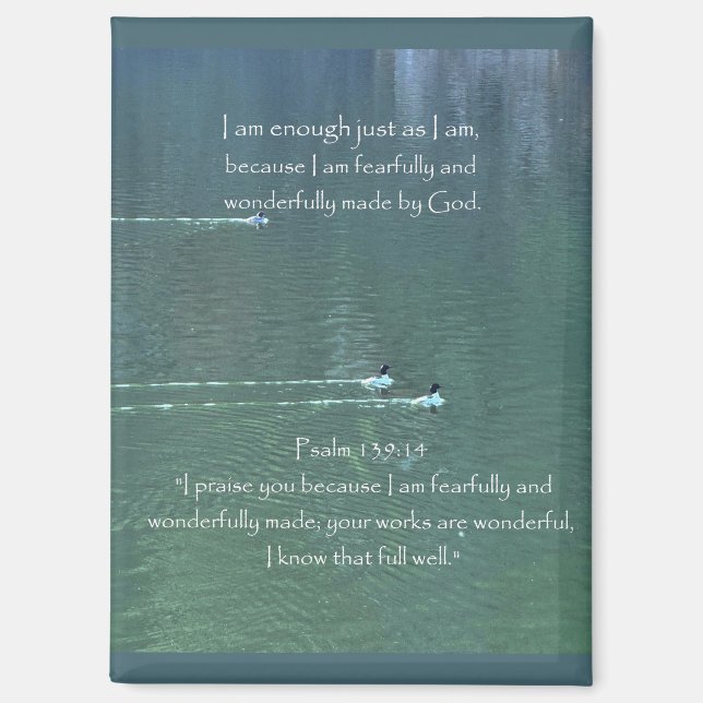 Christian Affirmation Quote & Corresponding Bible  Magnet (Front)