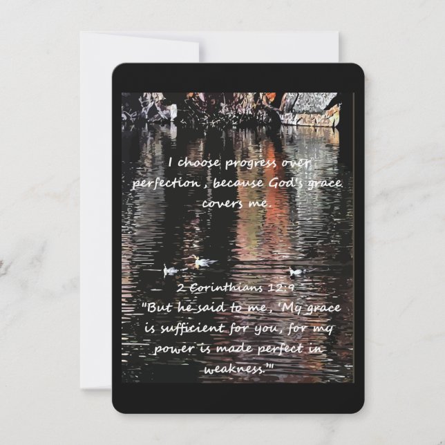 Christian Affirmation Quote & Corresponding Bible  Note Card (Front)