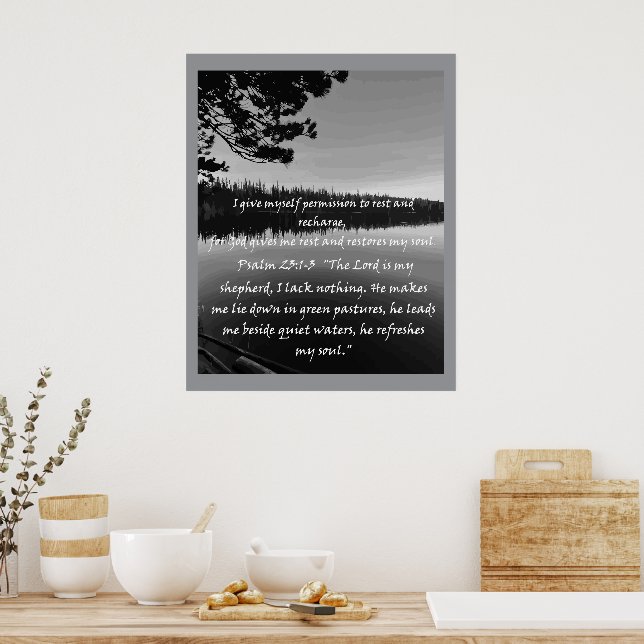 Christian Affirmation Quote & Corresponding Bible  Poster (Kitchen)