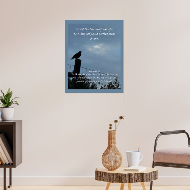 Christian Affirmation Quote & Corresponding Bible  Poster (Living Room 3)