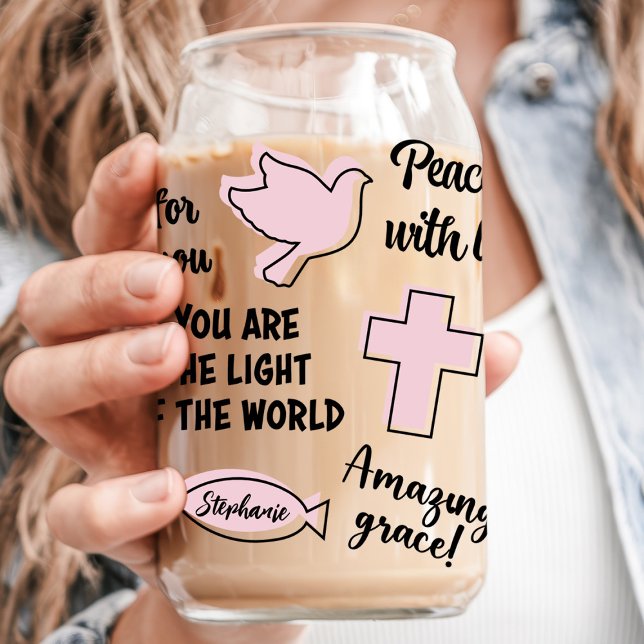 Christian Affirmations Custom Name Can Glass (Creator Uploaded)