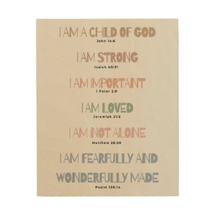 Christian Affirmations for kids Wood Wall Art