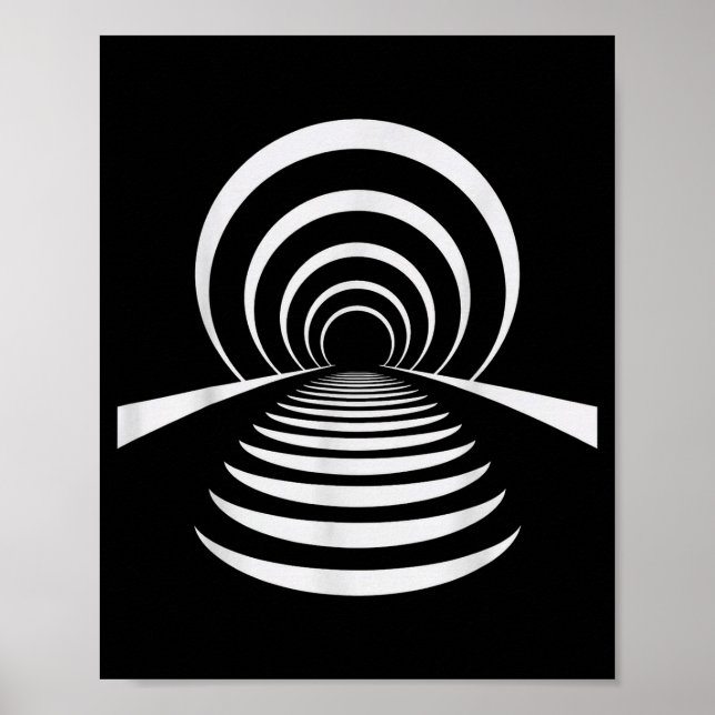 Christian Afterlife Illusion Tunnel Retro Abstract Poster (Front)