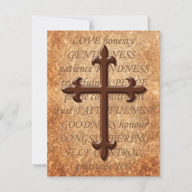 Christian Aged Iron Cross RSVP Card (Front)