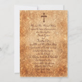Christian Aged Iron Cross Wedding Invitation (Back)